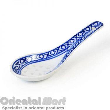 5.5" Blue Pattern Chinese Rice Spoon