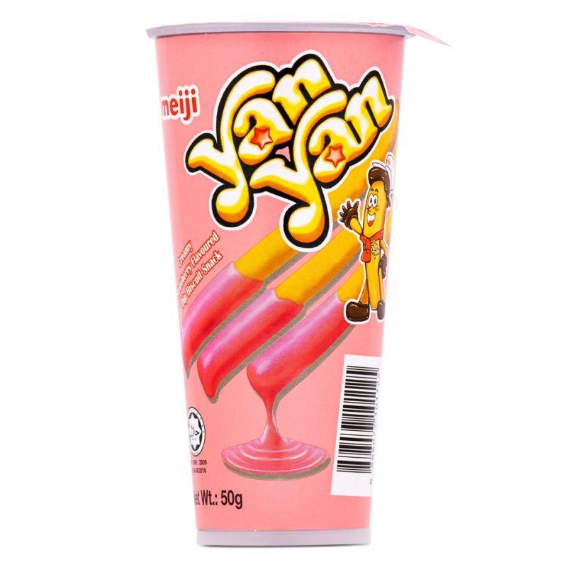 (Case) Meiji Yan Yan Dip Biscuit Snack (Strawberry Flavour) 50g*10*8