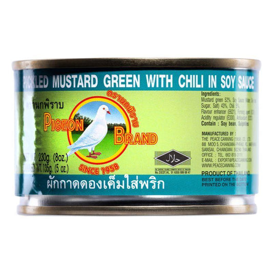 (Case) Pigeon Brand Pickled Mustard Green with Chilli in Soy Sauce 白鴿牌 辣華南菜 230g*24