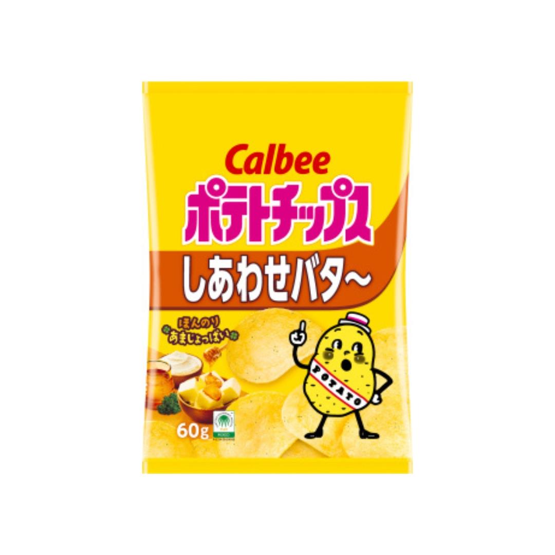 (Case) Calbee Potato Chips (Happy Butter Flavour) ポテトチップス しあわせバタ 60g*12